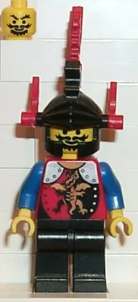 LEGO Dragon Knights - Knight 2, Black Legs, Black Dragon Helmet, Red Plumes minifigure