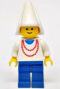 LEGO Maiden with Necklace - Blue Legs, White Cone Hat minifigure