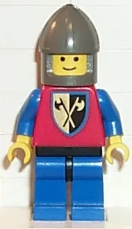 LEGO Crusader Axe - Blue Legs with Black Hips, Dark Gray Chin-Guard minifigure