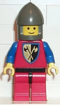 LEGO Crusader Axe - Red Legs with Black Hips, Dark Gray Chin-Guard minifigure