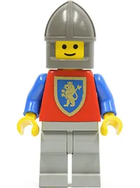 LEGO Crusader Lion - Light Gray Legs, Dark Gray Chin-Guard, Blue Plastic Cape minifigure
