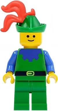 LEGO Forestman - Blue, Green Hat, Red 3-Feather Plume minifigure