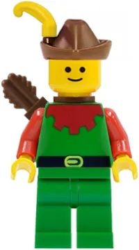 LEGO Forestman - Red, Brown Hat, Yellow Feather, Quiver minifigure