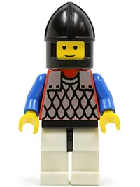 LEGO Scale Mail - Red with Blue Arms, White Legs with Black Hips, Black Chin-Guard minifigure