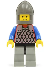 LEGO Scale Mail - Red with Blue Arms, Light Gray Legs with Black Hips, Dark Gray Chin-Guard minifigure