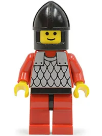 LEGO Scale Mail - Red with Red Arms, Red Legs with Black Hips, Black Chin-Guard minifigure