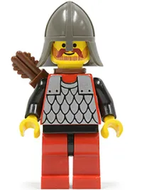 LEGO Scale Mail - Red with Black Arms, Red Legs with Black Hips, Dark Gray Neck-Protector, Quiver minifigure