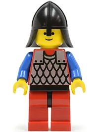 LEGO Scale Mail - Red with Blue Arms, Red Legs with Black Hips, Black Neck-Protector minifigure