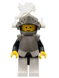 LEGO Breastplate - Armor over Blue, Dark Gray Helmet and Visor, White Dragon Plumes minifigure