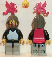 LEGO Breastplate - Black, Light Gray Legs with Black Hips, Dark Gray Grille Helmet, Red Plastic Cape minifigure