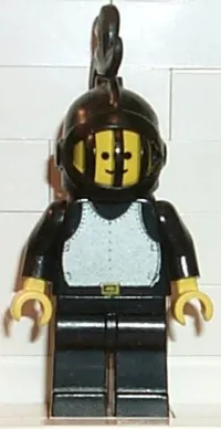 LEGO Breastplate - Black, Black Legs, Black Grille Helmet, Black Plume minifigure