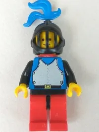 LEGO Breastplate - Blue with Black Arms, Red Legs with Black Hips, Black Grille Helmet, Blue Plume, Red Plastic Cape minifigure