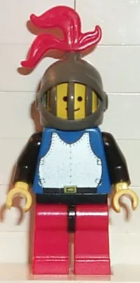 LEGO Breastplate - Blue with Black Arms, Red Legs with Black Hips, Dark Gray Grille Helmet, Red Plume minifigure