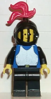 LEGO Breastplate - Blue with Black Arms, Black Legs, Black Grille Helmet, Red Plume minifigure