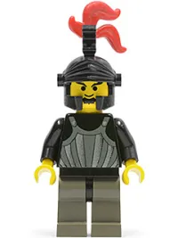 LEGO Fright Knights - Knight 1, Black Dragon Helmet, Red 3-Feather Plume minifigure