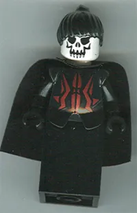 LEGO Knights Kingdom II - Queen with Evil Skull Face, Black Ponytail Hair, Black Cape (Chess Queen) minifigure