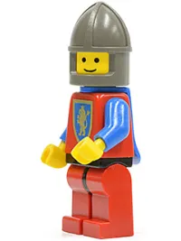 LEGO Crusader Lion - Red Legs with Black Hips, Dark Gray Chin-Guard, Blue Plastic Cape minifigure