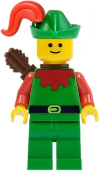 LEGO Forestman - Red, Green Hat, Red Plume, Quiver minifigure