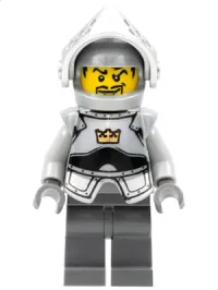LEGO Fantasy Era - Crown Knight Plain with Breastplate, Helmet with Visor, Curly Eyebrows and Goatee, Dark Bluish Gray Hips and Legs minifigure
