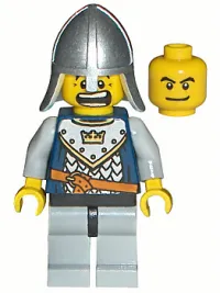 LEGO Fantasy Era - Crown Knight Scale Mail with Crown, Helmet with Neck Protector, Dual Sided Head minifigure