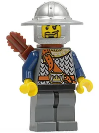 LEGO Fantasy Era - Crown Knight Scale Mail with Chest Strap, Helmet with Broad Brim, Curly Eyebrows and Goatee, Quiver minifigure