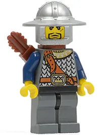 LEGO Fantasy Era - Crown Knight Scale Mail with Chest Strap, Helmet with Broad Brim, 3 Spots under Left Eye, Quiver minifigure
