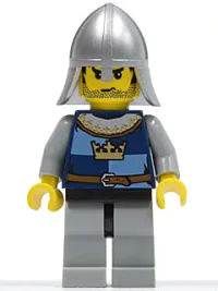 LEGO Fantasy Era - Crown Knight Quarters, Helmet with Neck Protector, Black Messy Hair and Stubble minifigure