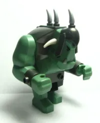 LEGO Fantasy Era - Troll, Sand Green with Pearl Dark Gray Armor, 2 White Horns and 3 Pearl Light Gray Horns minifigure