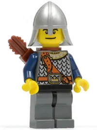 LEGO Fantasy Era - Crown Knight Scale Mail with Chest Strap, Helmet with Neck Protector, Dual Sided Head, Quiver minifigure