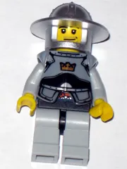 LEGO Fantasy Era - Crown Knight Scale Mail with Crown, Breastplate, Helmet with Broad Brim, Smirk and Stubble Beard minifigure