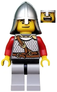 LEGO Kingdoms - Lion Knight Scale Mail with Chest Strap and Belt, Helmet with Neck Protector, Open Mouth (Dual Sided Head) minifigure