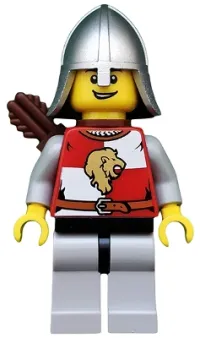 LEGO Kingdoms - Lion Knight Quarters, Helmet with Neck Protector, Quiver, Open Grin minifigure