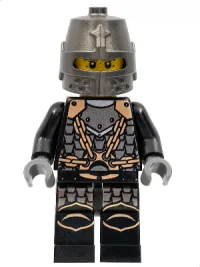 LEGO Kingdoms - Dragon Knight Scale Mail with Chains, Helmet Closed, Gray Beard minifigure