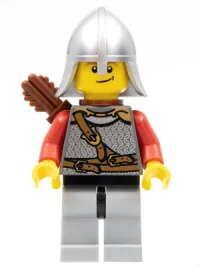 LEGO Kingdoms - Lion Knight Scale Mail with Chest Strap and Belt, Helmet with Neck Protector, Quiver, Smirk minifigure