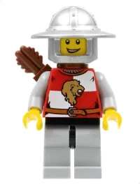 LEGO Kingdoms - Lion Knight Quarters, Helmet with Broad Brim, Quiver, Open Grin minifigure