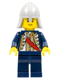 LEGO Red Sash, Light Bluish Gray Neck Protector, Black Eyebrows minifigure