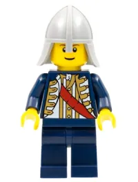 LEGO Red Sash, Light Bluish Gray Neck Protector, Reddish Brown Eyebrows minifigure