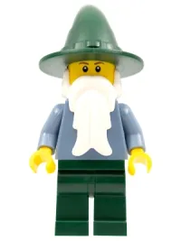 LEGO Wizard - Sand Blue with Dark Green Legs and Hat, Reddish Brown Eyebrows minifigure