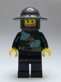 LEGO Kingdoms - Dragon Knight Quarters, Helmet with Broad Brim, Gold Tooth minifigure