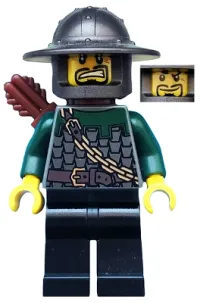 LEGO Kingdoms - Dragon Knight Scale Mail with Chain and Belt, Helmet with Broad Brim, Quiver minifigure