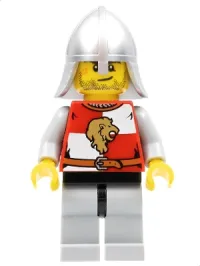 LEGO Kingdoms - Lion Knight Quarters, Helmet with Neck Protector, Crooked Smile and Scar minifigure