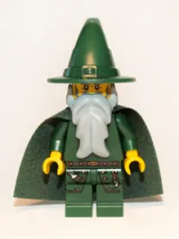LEGO Kingdoms - Dark Green Wizard, Light Bluish Gray Beard, Cape (Chess King) minifigure