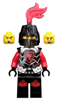 LEGO Castle - Dragon Knight Armor with Dragon Head, Helmet Closed, Red Plume, Black Bushy Eyebrows minifigure