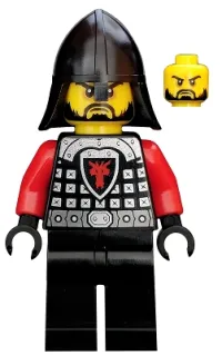 LEGO Castle - Dragon Knight Scale Mail with Dragon Shield and Shoulder Armor, Helmet with Neck Protector, Black Beard minifigure