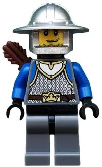 LEGO Castle - King's Knight Scale Mail, Crown Belt, Helmet with Broad Brim, Quiver, Smirk and Stubble Beard minifigure
