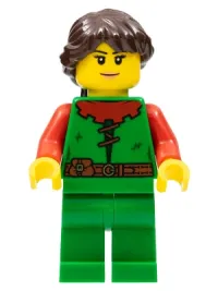 LEGO Forestwoman - Red, Long Braid, Detailed Face and Torso minifigure