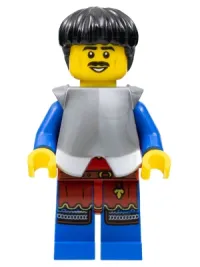 LEGO Lion Knight - Male, Black Hair, Flat Silver Armor minifigure