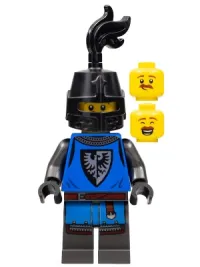 LEGO Black Falcon - Male, Pearl Dark Gray Detailed Legs, Black Helmet with Eye Slit, Black Plume minifigure