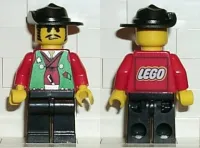 LEGO Male Actor, Red Shirt, Black Wide Brim Hat minifigure