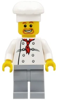 LEGO Chef - White Torso with 8 Buttons, Light Bluish Gray Legs minifigure